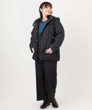 OLJAD03299 eur3(エウルキューブ) 【WEB先行販売】【大きいサイズ】異素材ショートダウンジャケット ブラック(94)