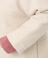 OLJAD09149 eur3(エウルキューブ) 【大きいサイズ】ブークレノーカラージャケット アイボリー(80)