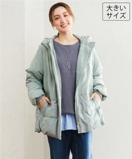 OLJAG03299 eur3(エウルキューブ) 【大きいサイズ】ブロッキングダウンジャケット カーキ