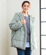OLJAG03299 eur3(エウルキューブ) 【大きいサイズ】ブロッキングダウンジャケット カーキ