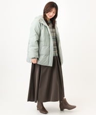 OLJAG03299 eur3(エウルキューブ) 【大きいサイズ】ブロッキングダウンジャケット カーキ