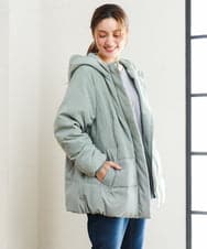 OLJAG03299 eur3(エウルキューブ) 【大きいサイズ】ブロッキングダウンジャケット カーキ