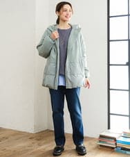OLJAG03299 eur3(エウルキューブ) 【大きいサイズ】ブロッキングダウンジャケット カーキ