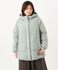 OLJAG03299 eur3(エウルキューブ) 【大きいサイズ】ブロッキングダウンジャケット カーキ