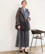 OLJAG03299 eur3(エウルキューブ) 【大きいサイズ】ブロッキングダウンジャケット ダークグレー