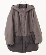 OLJAG03299 eur3(エウルキューブ) 【大きいサイズ】ブロッキングダウンジャケット ダークグレー