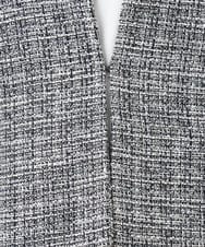 OLJBD10239 eur3(エウルキューブ) 【WEB先行販売】【大きいサイズ】ノーカラーツイードジャケット ダークグレー(93)