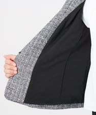 OLJBD10239 eur3(エウルキューブ) 【WEB先行販売】【大きいサイズ】ノーカラーツイードジャケット ダークグレー(93)