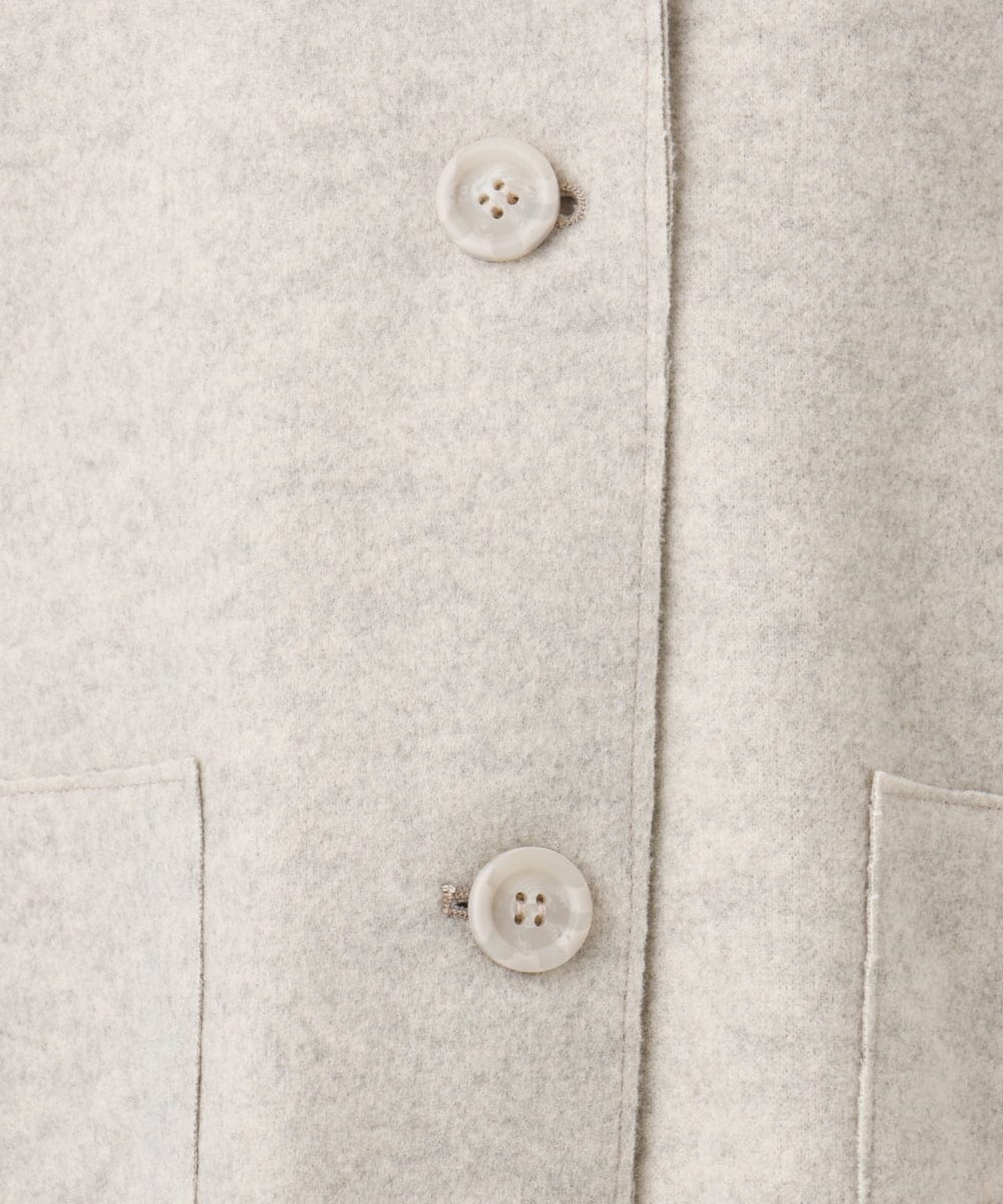 OLJBD90159 eur3(エウルキューブ) 【大きいサイズ】ウールライクノーカラージャケット ベージュ(82)