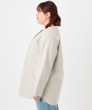 OLJBD90159 eur3(エウルキューブ) 【大きいサイズ】ウールライクノーカラージャケット ベージュ(82)