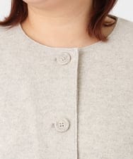 OLJBD90159 eur3(エウルキューブ) 【大きいサイズ】ウールライクノーカラージャケット ベージュ(82)