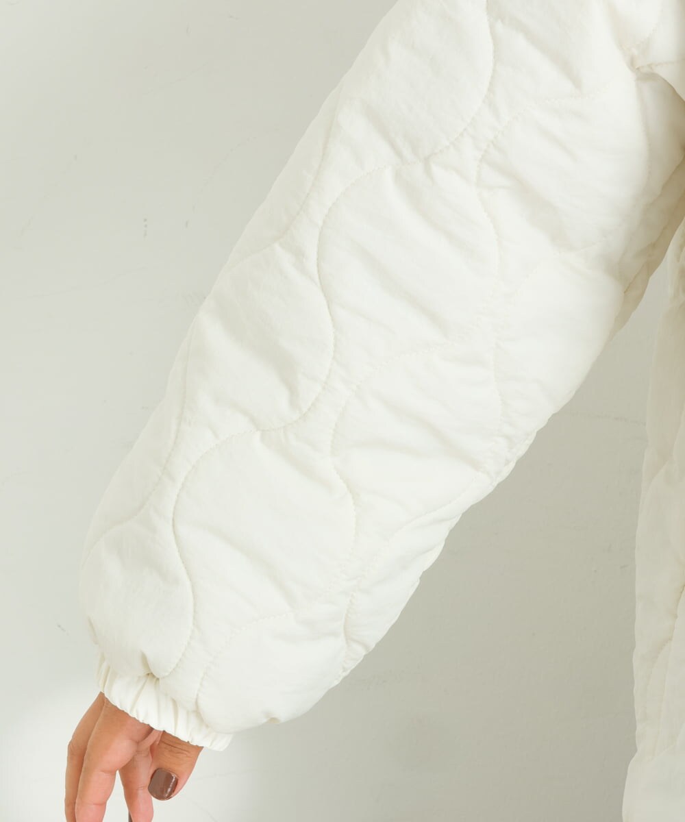 OLJBS13120 eur3(エウルキューブ) 【大きいサイズ】キルティングジャケット アイボリー(80)