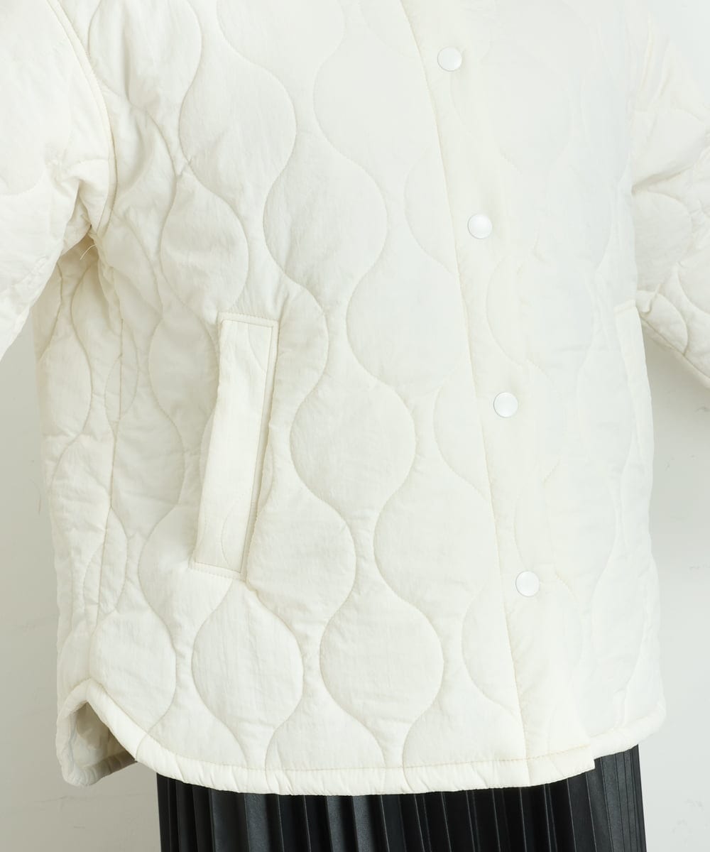 OLJBS13120 eur3(エウルキューブ) 【大きいサイズ】キルティングジャケット アイボリー(80)