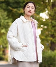 OLJBS13120 eur3(エウルキューブ) 【大きいサイズ】キルティングジャケット アイボリー(80)
