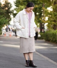 OLJBS13120 eur3(エウルキューブ) 【大きいサイズ】キルティングジャケット アイボリー(80)