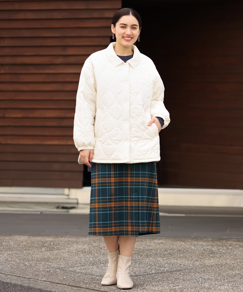 OLJBS13120 eur3(エウルキューブ) 【大きいサイズ】キルティングジャケット アイボリー(80)