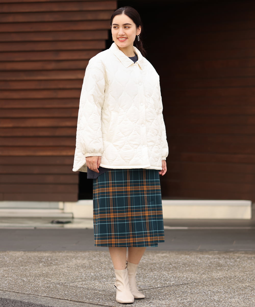 OLJBS13120 eur3(エウルキューブ) 【大きいサイズ】キルティングジャケット アイボリー(80)