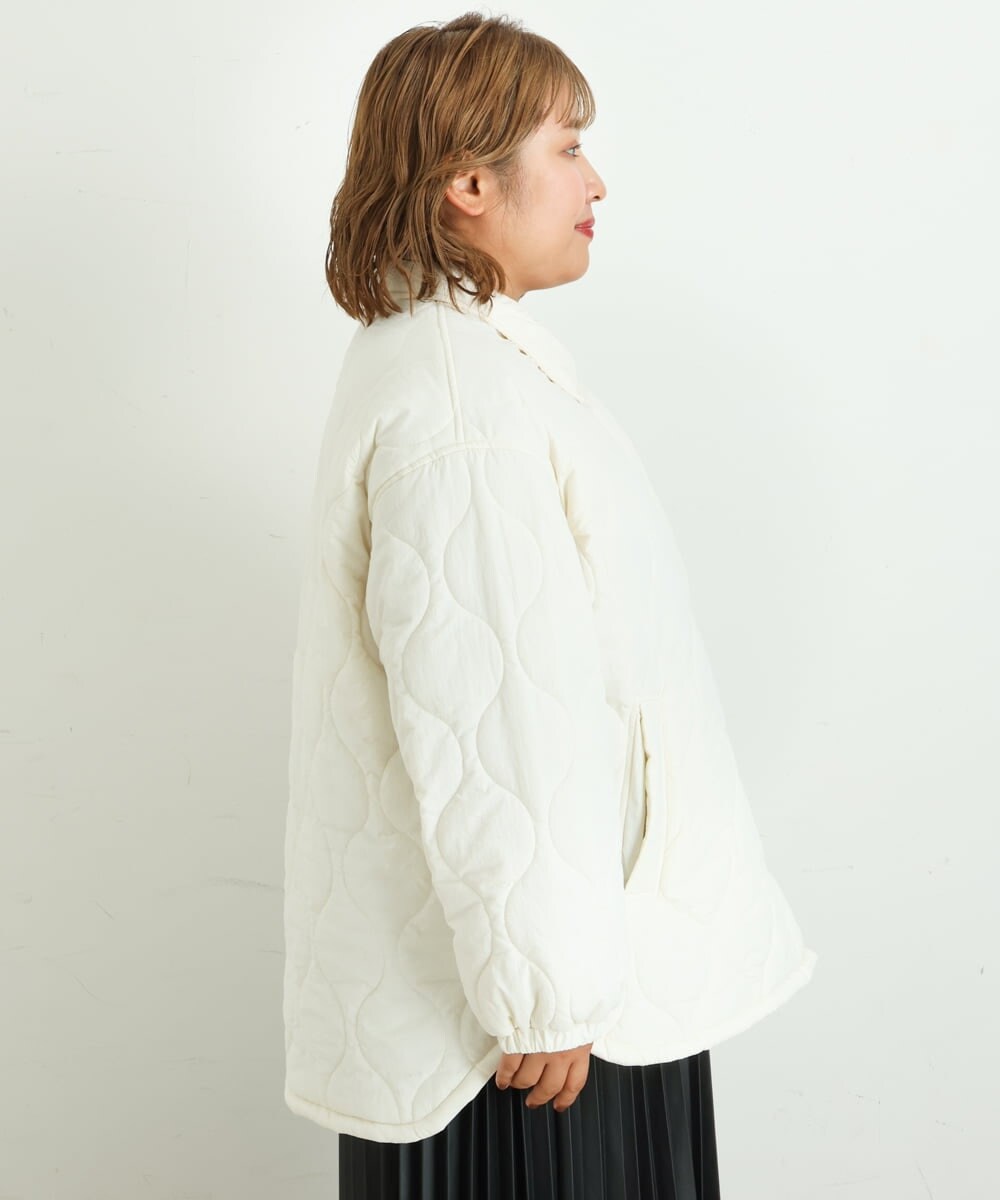 OLJBS13120 eur3(エウルキューブ) 【大きいサイズ】キルティングジャケット アイボリー(80)