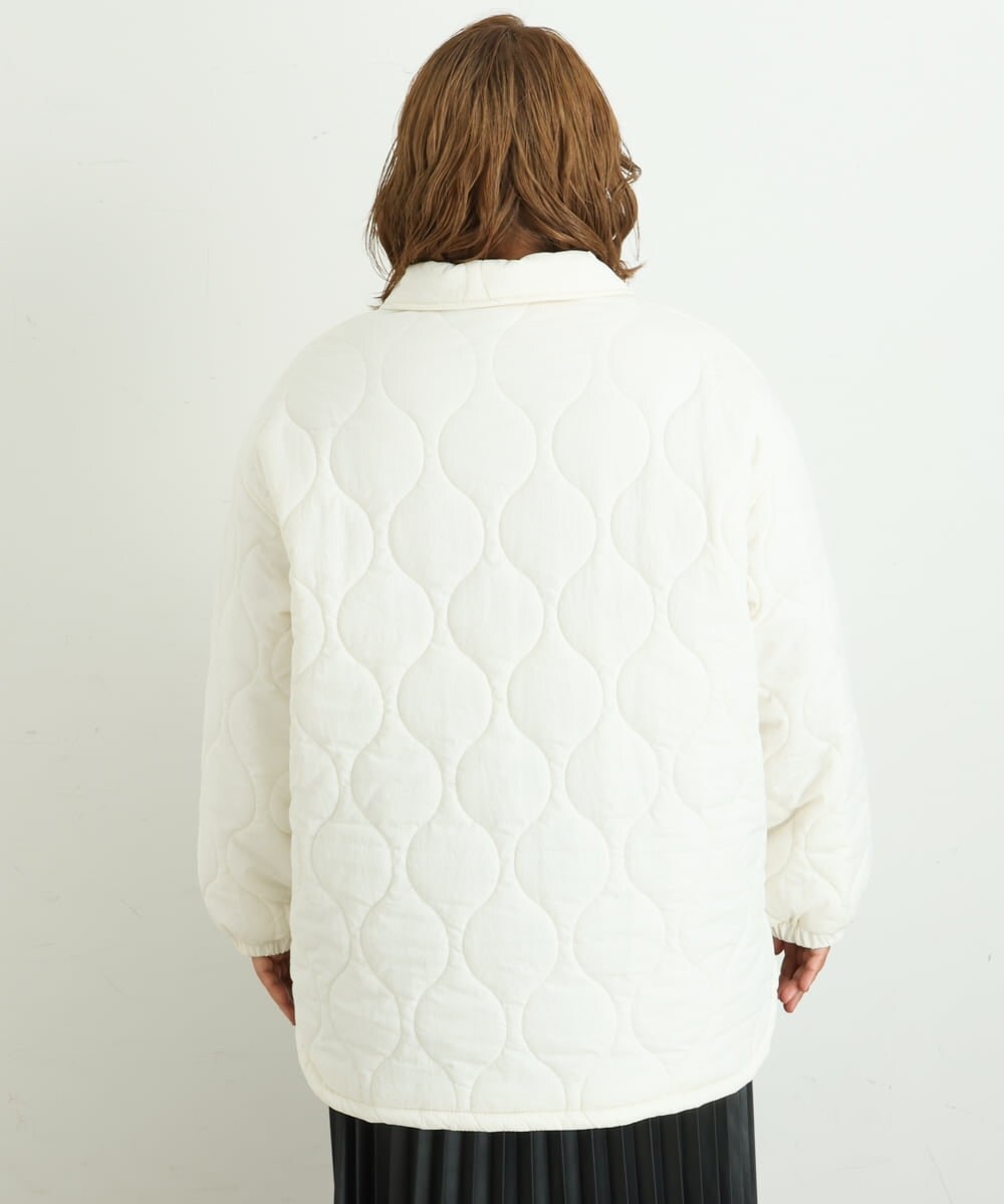 OLJBS13120 eur3(エウルキューブ) 【大きいサイズ】キルティングジャケット アイボリー(80)