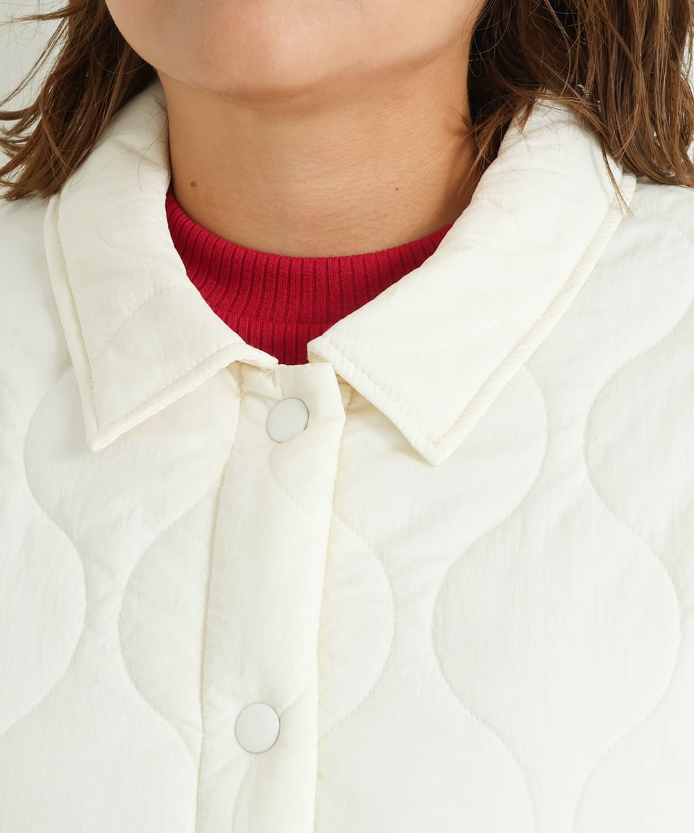 OLJBS13120 eur3(エウルキューブ) 【大きいサイズ】キルティングジャケット アイボリー(80)