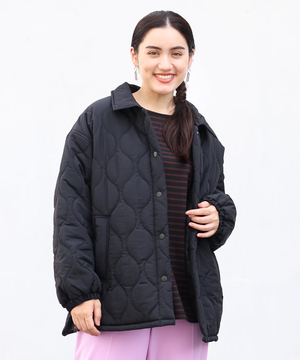 OLJBS13120 eur3(エウルキューブ) 【大きいサイズ】キルティングジャケット ブラック(94)