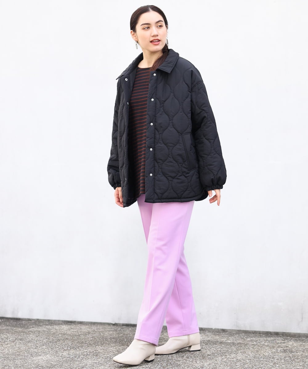 OLJBS13120 eur3(エウルキューブ) 【大きいサイズ】キルティングジャケット ブラック(94)