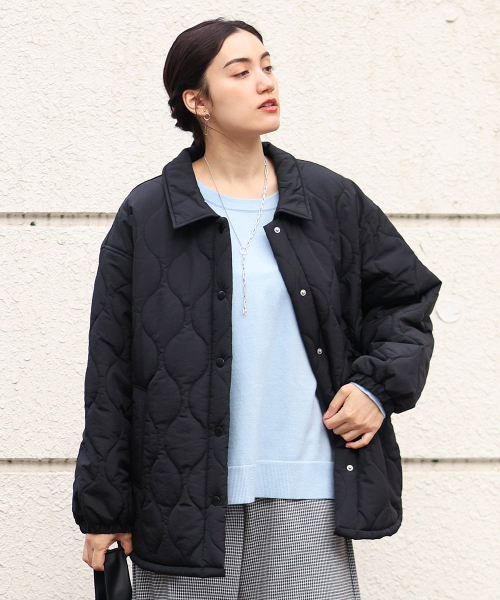 OLJBS13120 eur3(エウルキューブ) 【大きいサイズ】キルティングジャケット ブラック(94)