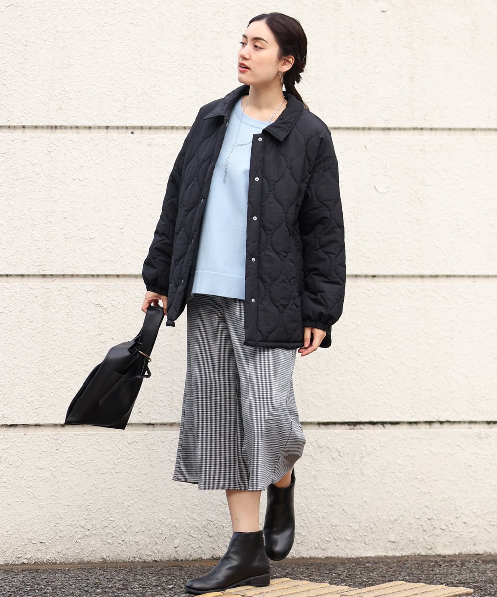 OLJBS13120 eur3(エウルキューブ) 【大きいサイズ】キルティングジャケット ブラック(94)