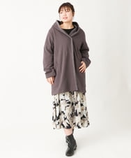 OLJBV03159 eur3(エウルキューブ) 【大きいサイズ】フーディー裏ボアアウター ダークブラウン(87)