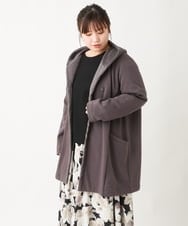 OLJBV03159 eur3(エウルキューブ) 【大きいサイズ】フーディー裏ボアアウター ダークブラウン(87)