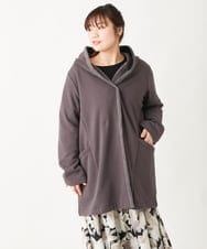 OLJBV03159 eur3(エウルキューブ) 【大きいサイズ】フーディー裏ボアアウター ダークブラウン(87)