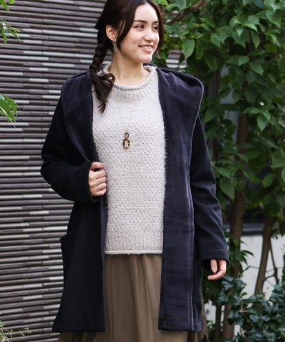 OLJBV03159  【大きいサイズ】フーディー裏ボアアウター