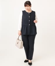 OLJDA01169 eur3(エウルキューブ) 【大きいサイズ】ツイードペプラムジレ ネイビー(57)