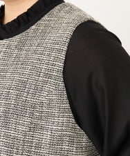 OLJDA01169 eur3(エウルキューブ) 【大きいサイズ】ツイードペプラムジレ ブラック(94)