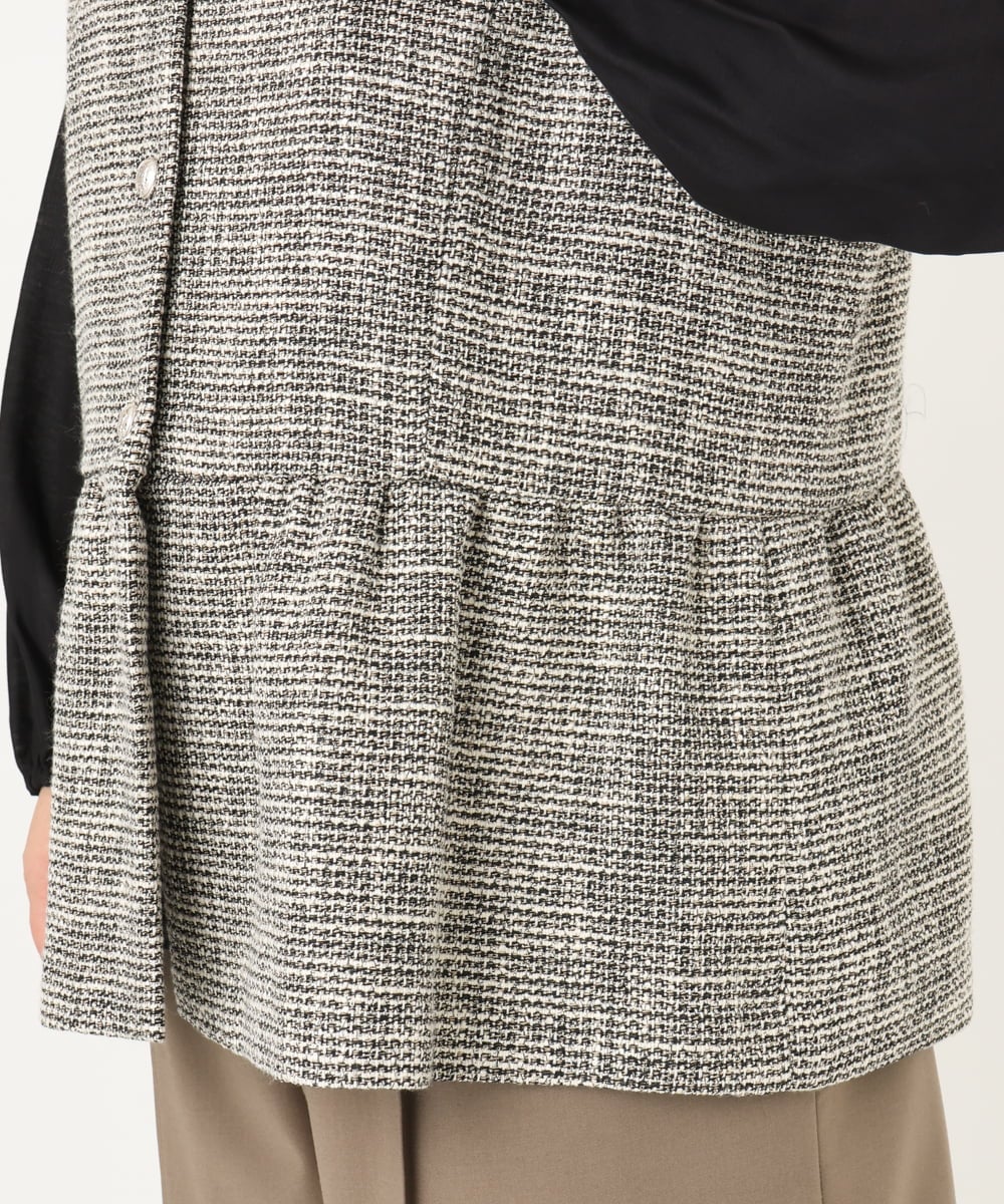 OLJDA01169 eur3(エウルキューブ) 【大きいサイズ】ツイードペプラムジレ ブラック(94)