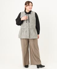 OLJDA01169 eur3(エウルキューブ) 【大きいサイズ】ツイードペプラムジレ ブラック(94)