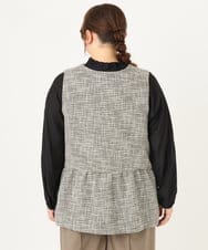 OLJDA01169 eur3(エウルキューブ) 【大きいサイズ】ツイードペプラムジレ ブラック(94)