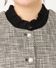 OLJDA01169 eur3(エウルキューブ) 【大きいサイズ】ツイードペプラムジレ ブラック(94)