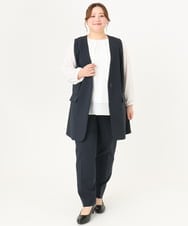OLJDA02159 eur3(エウルキューブ) 【大きいサイズ/セットアップ対応】WクロスストレッチVネックジレ ネイビー(57)