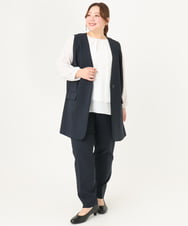 OLJDA02159 eur3(エウルキューブ) 【大きいサイズ/セットアップ対応】WクロスストレッチVネックジレ ネイビー(57)