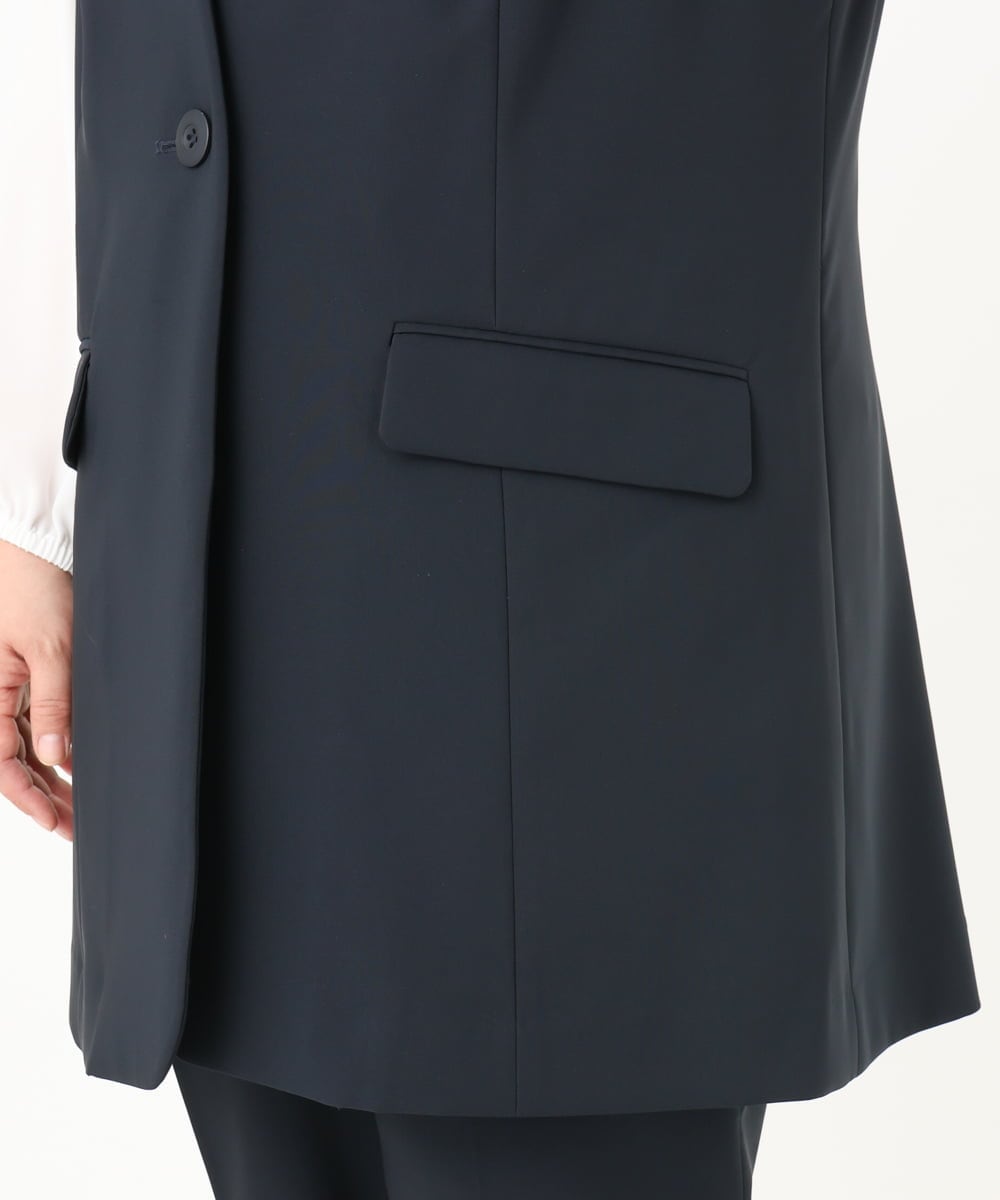 OLJDA02159 eur3(エウルキューブ) 【大きいサイズ/セットアップ対応】WクロスストレッチVネックジレ ネイビー(57)