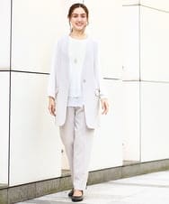 OLJDA02159 eur3(エウルキューブ) 【大きいサイズ/セットアップ対応】WクロスストレッチVネックジレ グレージュ(89)