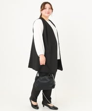 OLJDA02159 eur3(エウルキューブ) 【大きいサイズ/セットアップ対応】WクロスストレッチVネックジレ ブラック(94)