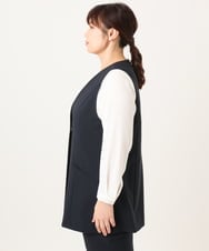 OLJDD02159 eur3(エウルキューブ) 【大きいサイズ】WクロスVネックジレ ネイビー(57)
