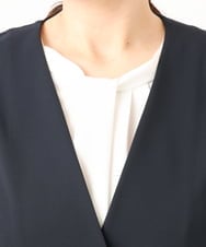 OLJDD02159 eur3(エウルキューブ) 【大きいサイズ】WクロスVネックジレ ネイビー(57)
