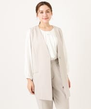 OLJDD02159 eur3(エウルキューブ) 【大きいサイズ】WクロスVネックジレ グレージュ(89)