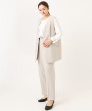 OLJDD02159 eur3(エウルキューブ) 【大きいサイズ】WクロスVネックジレ グレージュ(89)