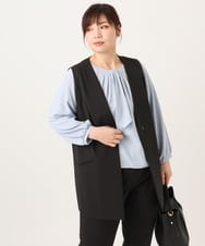 OLJDD02159 eur3(エウルキューブ) 【大きいサイズ】WクロスVネックジレ ブラック(94)