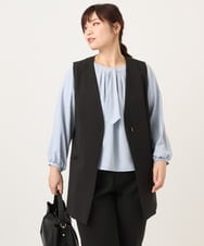 OLJDD02159 eur3(エウルキューブ) 【大きいサイズ】WクロスVネックジレ ブラック(94)