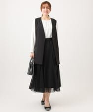 OLJDD02159 eur3(エウルキューブ) 【大きいサイズ/11号サイズあり/洗える/セットアップ対応】WクロスVネックジレ ブラック(94)